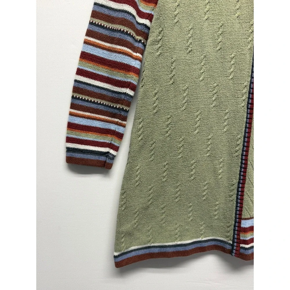 Hanna Andersson Kids Multi Color Fair Isle Patchwork Sweater Dress 140 Green Red